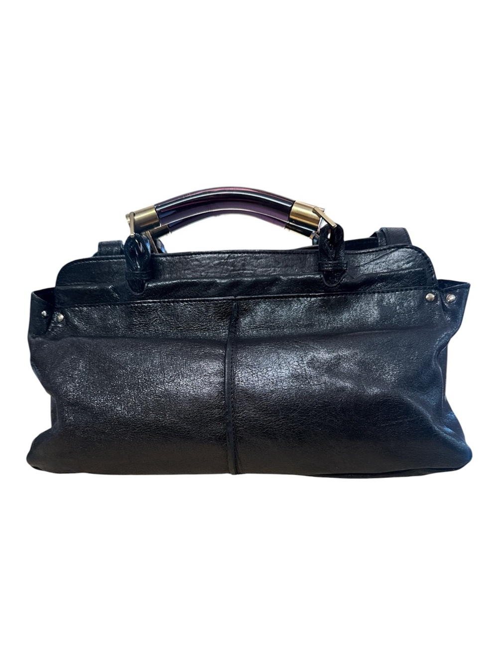 Chloé Saskia Black Leather Shoulder Satchel bag VTG - Picture 7 of 16